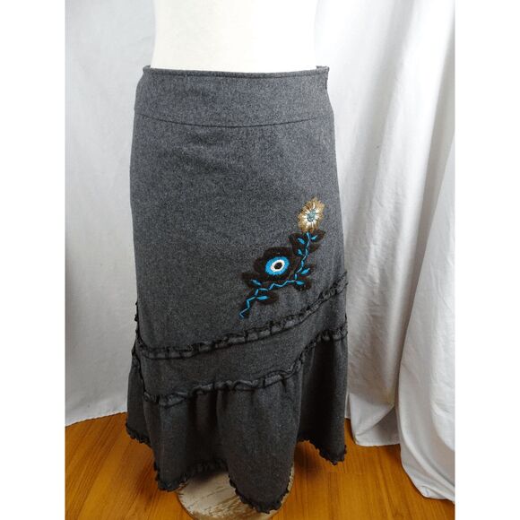 DV & DN Grey Wool Skirt Size L - Picture 1 of 11